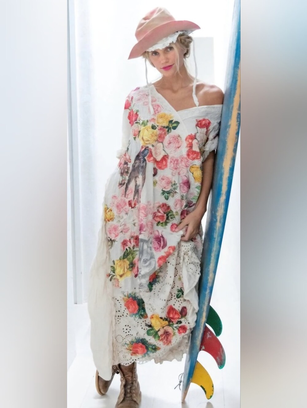 Magnolia Pearl Eyelet Floral Ruffle Maxi Dress